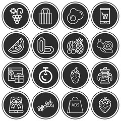 16 pack of olive  lineal web icons set