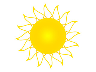 Symbol of the sun on a white background