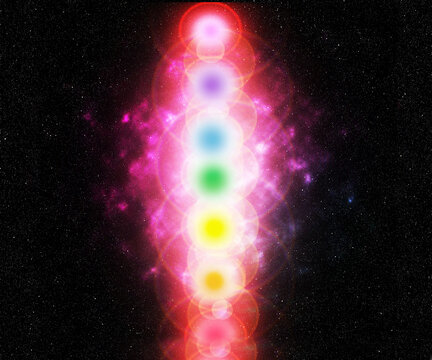 Magnificent Colorful brilliant life energy cki or Kundalini as expressed with the colors of the chakras