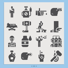 Simple set of ill health related filled icons.