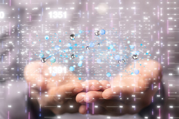 Global digital connections with technology.