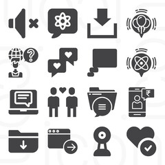 16 pack of speak  filled web icons set
