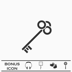 Key icon flat