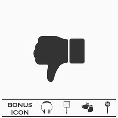 Thumbs down icon flat