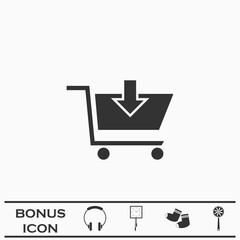 Online shopping icon flat