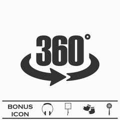 360 degree icon flat