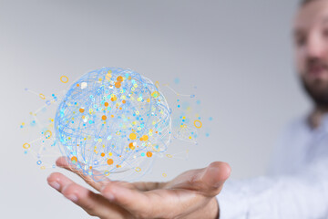 Global digital connections with technology.