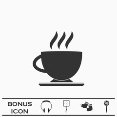 Cofee cup icon flat