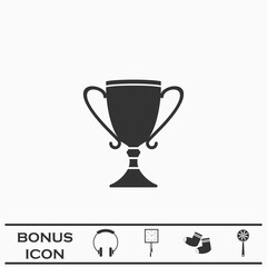 Cup trophy icon flat