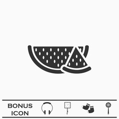 Watermelon icon flat