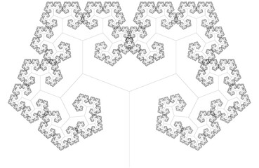 3D illustration of abstract fractal for creative design looks like small details ornate on white background.