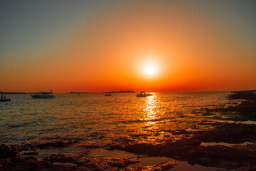 sunset over the sea from ibiza