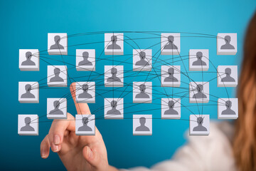 conference Digital Network and data concept team.