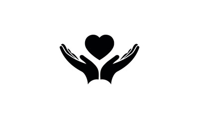 Heart in hands icon,Donation clipart hand heart, Healthcare hands holding heart flat icon