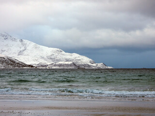 Strand bei Grotfjord, Kvaloya, Norwegen