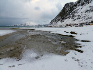 Strand bei Grotfjord, Kvaloya, Norwegen