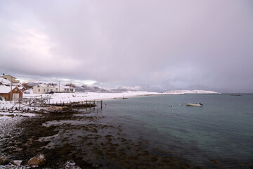 Strand bei Sandneshamn, Kvaloya, Norwegen