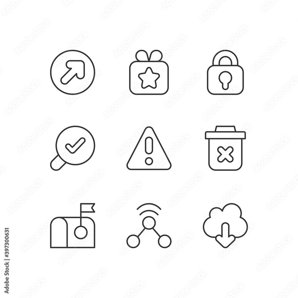 Poster interface for better usability pixel perfect linear icons set. blocking delete functionality. custom