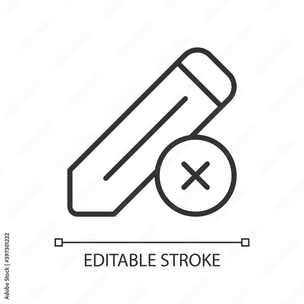 Poster edit pixel perfect linear icon. editing process of huge text document. reducing mistakes. thin line 