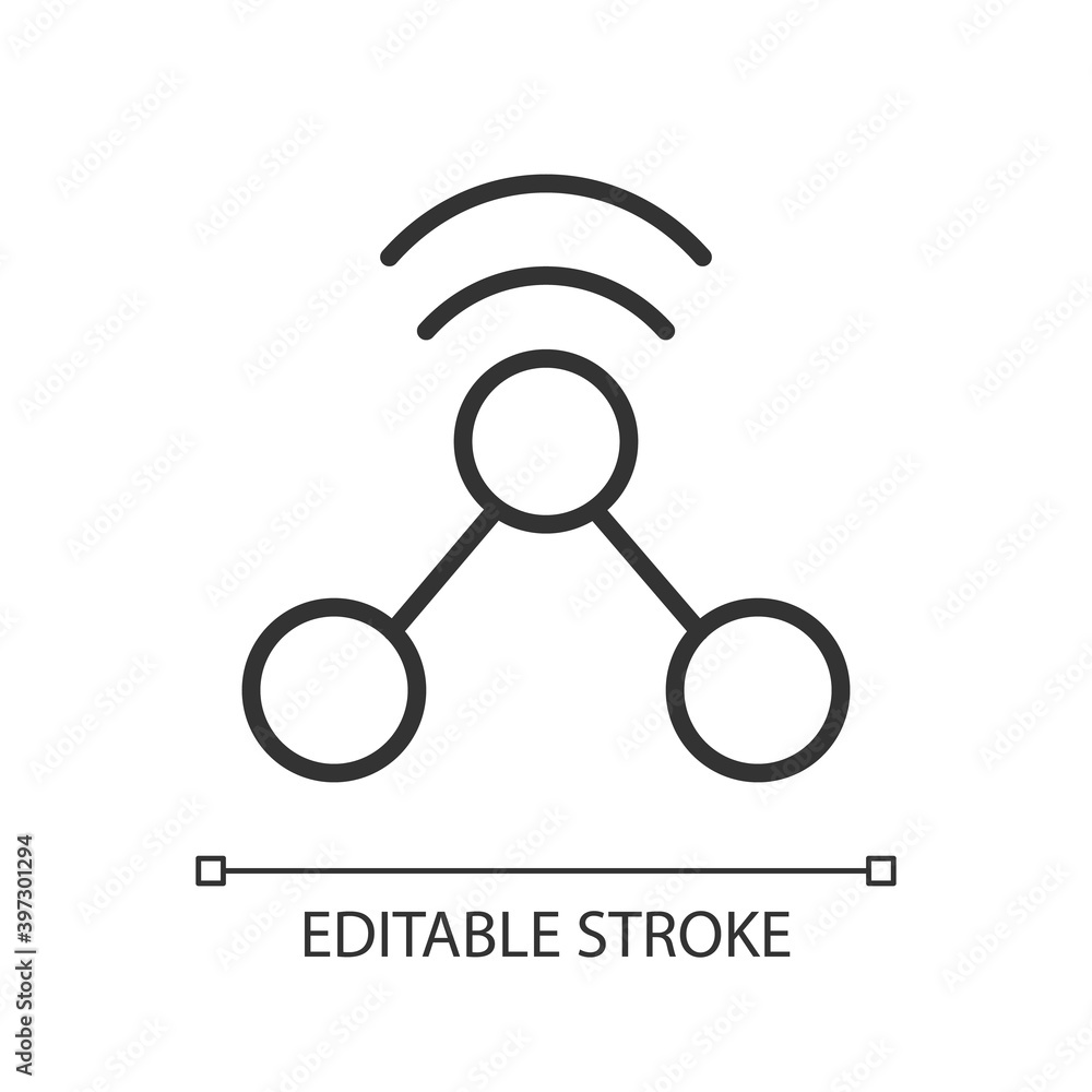 Poster share pixel perfect linear icon. send different data to another users. friendly interface. thin line
