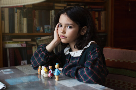 Portrait of a beautiful, pensive girl