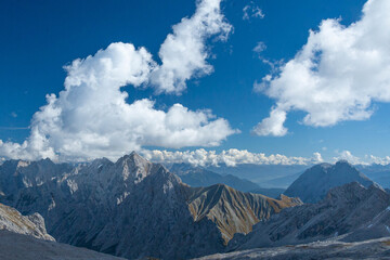 beautiful view from Zugspitze - the highest mountain in Germany. High quality photo