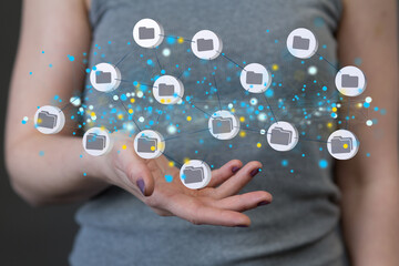 data network 3d digital info