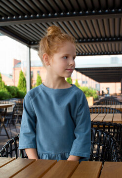 Little girl in a restaurant