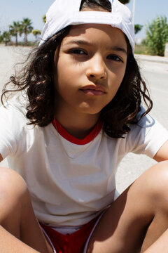 Portrait of a girl in skate park