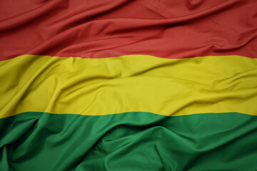 waving colorful national flag of bolivia.