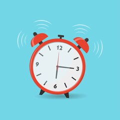 Ringing alarm clock icon. Wake up time. Morning in school and at work concept.