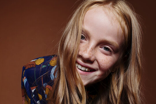 Studio portrait of a beautiful teen-girl.