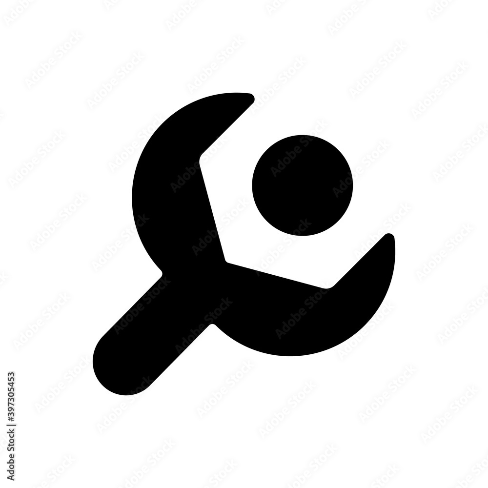 Poster setup black glyph icon. settings menu. setup-and-configuration process. system update. phone persona