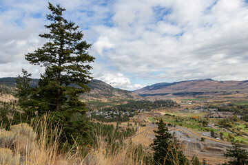 scenic autumn mountain view at Dandiwal Viewpoint in Merritt, British Columbia, Canada