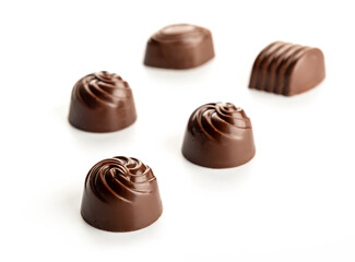 chocolate candies isolated on white
