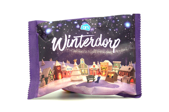 Zaandam, the Netherlands - December 7, 2019:  Winterdorp as free gift from the biggest Dutch grocery store Albert Heijn (AH).