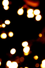 black abstract background with circles of lights