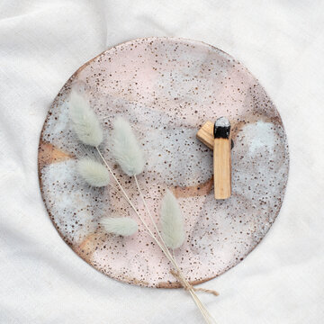 Ceremony plate with Palo Santo