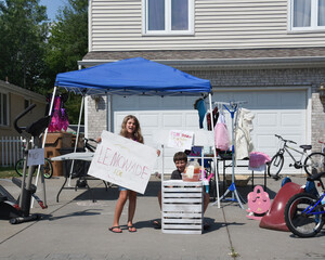 Children Selling Lemonade Drinks Outside