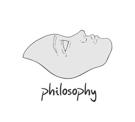 Elegant philosophy face line draw