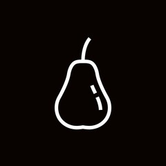 Pear Linear Icon Vector Graphics Simple Icon Editable Stroke Fruit Pear
