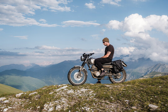 Travel on a classic motorcycle