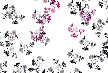 Light Pink vector backdrop with memphis shapes.