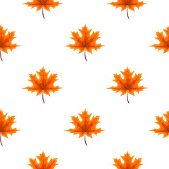 Abstract Vector Illustration Autumn Seamless Pattern Background with Falling Autumn Leaves