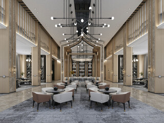 3d render. Modern meeting room interior.