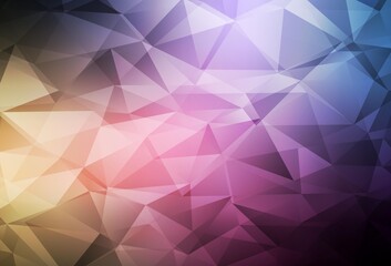 Dark Pink, Yellow vector triangle mosaic background.