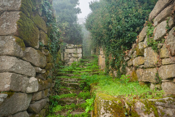 Castle ruins in Monterrei, Spain