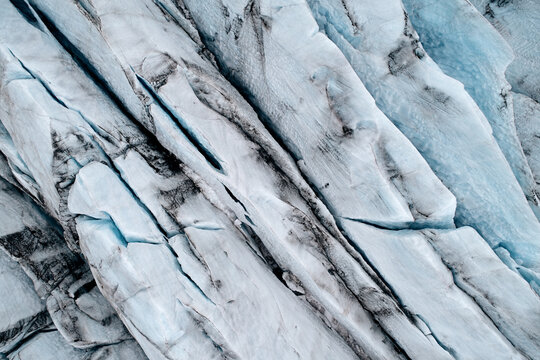 Aerial view of Glacier In Iceland