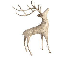 3D render of young deer figurine isolated on white