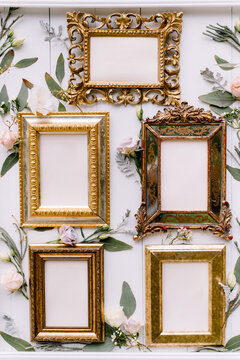 vintage photo frames with empty space inside